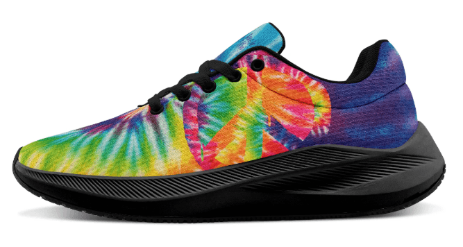 Print on demand sneaker with tie-dye all-over print, the finished product